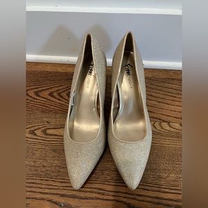 Gold & Silvery Textured High Heels